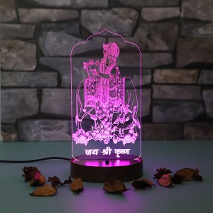 Personalised Krishna with flute led lamp - 3D Led Lamps