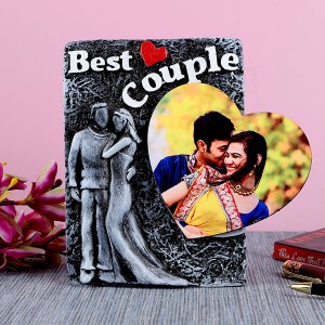 Personalised Best Couple Photo Frame with Heart - Gifts for Husband