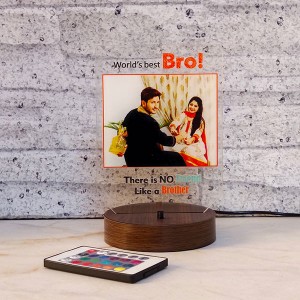 Personalised Bro LED Lamp With Remote - 3D Led Lamps