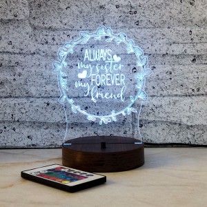 Sister Friend LED Lamp With Remote - Personalized Gifts - Create Your Own Custom Gifts!