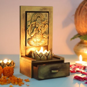 Vamamukhi Ganesha idolwith a drawer - God Idols