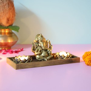 Ganpati With T light holde - God Idols