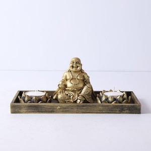 Laughing Buddha With T light holder - Gifts for Her