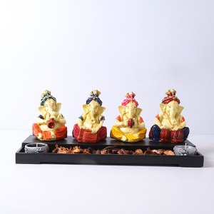 Dancing Ganesha with T light - Home Decor
