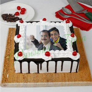 The Black Forest Special Fathers Day Photo Cake - Cake