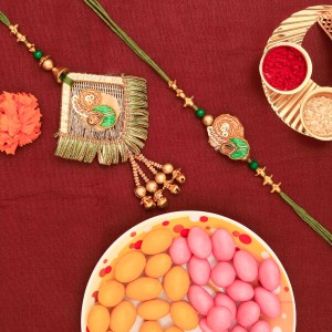 Healthy Almonds with Beautiful Rakhis - Rakhi for Brother Online 2022