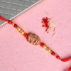 Enchanting OM Golden N Red Beads Rakhi