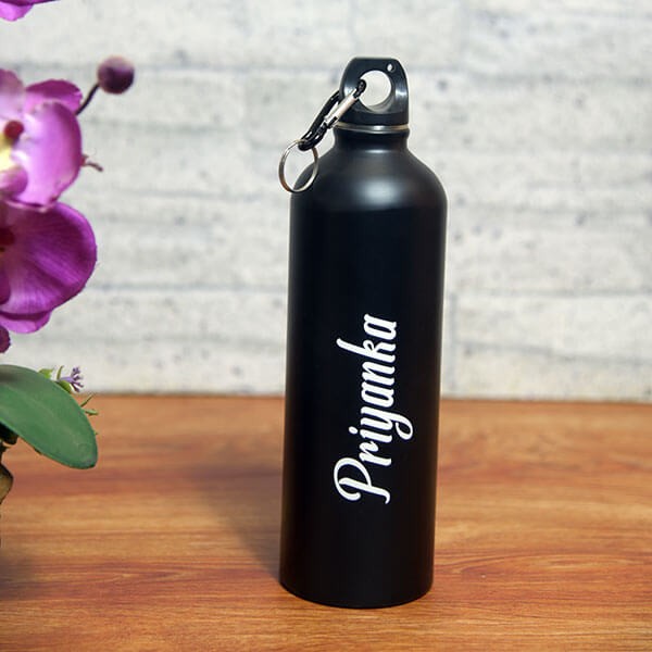 Personalised Unisex Black Bottle with Name